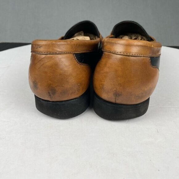 LL Bean Men's Size 10.5M Slip On Loafers Black Brown Leather,Comfort,Preppy - Picture 11 of 16